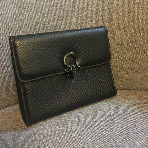 Salvatore Ferragamo Italian Black leather clutch